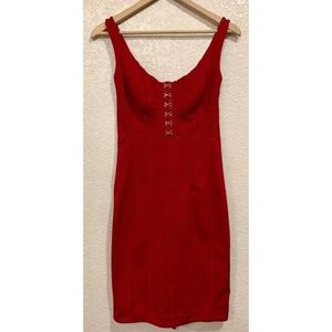 Venus Red Bodycon Hook Front Tank Dress